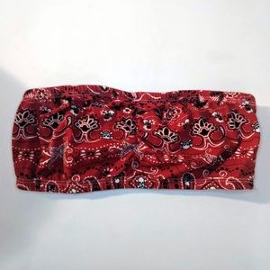 Sale! 3/$15 Medium Bandeau Top Red With Skulls